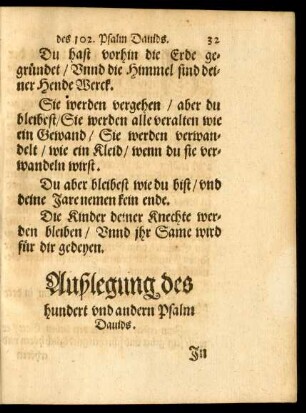 Außlegung des hundert und andern Psalm Davids.