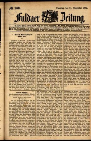 Ausgabe vom Dienstag, den 21. November 1882.