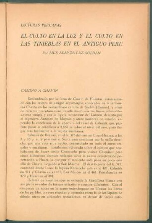 Lecturas peruanas - El culto en la luz y el culto en las tinieblas en el Antiguo Perú