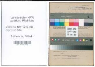 Entnazifizierung Wilhelm Ruthmann , geb. 31.12.1906 (Schlosser)