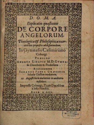 Explicatio quaestionis ex corpore angelorum