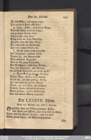 Der LXXXVII. Psalm.