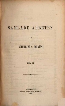 Samlade Arbeten, 3