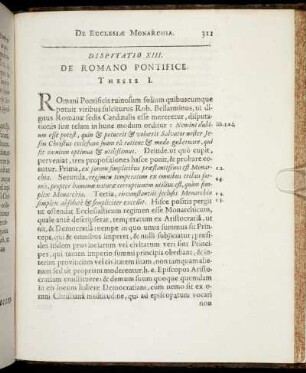 Disputatio XIII. De Romano Pontifice.