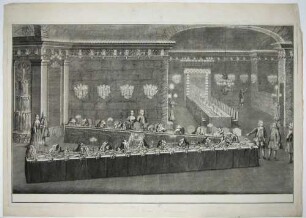 Königliche Tafel mit Bergwerksdekoration beim Saturnusfest oder Berkwerksfest 1719 im Plauenschen Grund