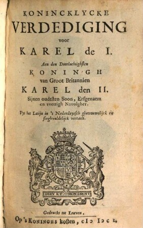 Koninklijcke Verdediging voor Carel den I.