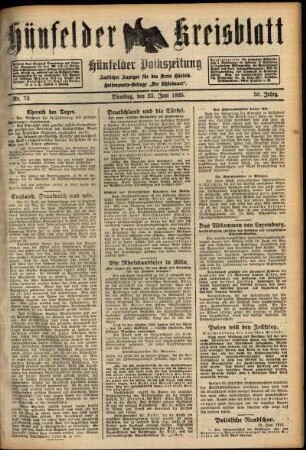 Ausgabe vom Dienstag, den 23. Juni 1925.