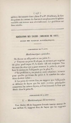 Agrégation des lycées (concours de 1877).
