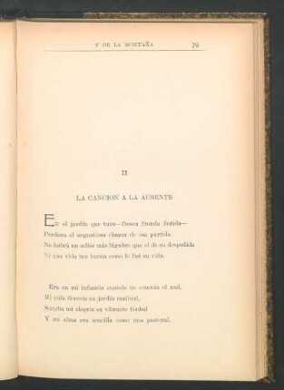 II - La canción a la ausente