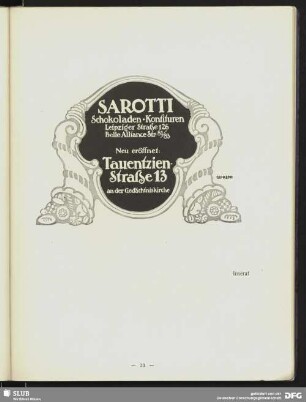 Sarotti Schokoladen-Konfituren