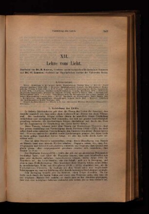 XII. Lehre vom Licht.
