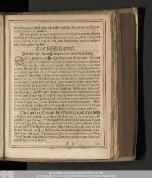 Das sechste Capitel. Von der Finsternissen operation und wirckung