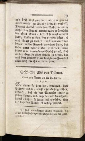 Geschichte Alfs von Dülmen.