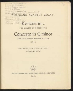 Konzert in c für Klavier und Orchester : KV 491