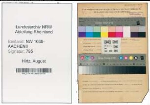 Entnazifizierung August Hirtz , geb. 26.04.1890 (Buchhalter)