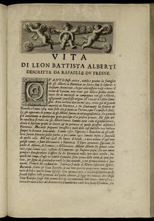 Vita Di Leon Battista Alberti Descritta Da Rafaelle Du Fresne