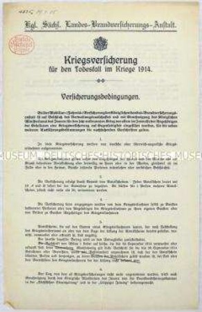 Informationsblatt für eine Lebensversicherung