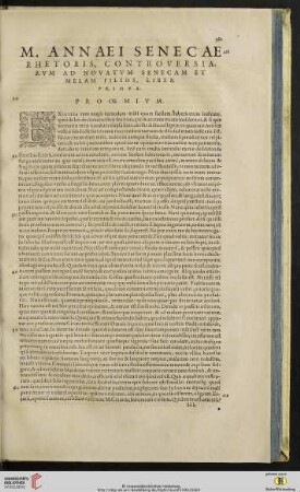 L. Annaei Senecae rhetoris, controversiarvm ad novatvm Senecam et Melam Filios