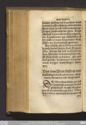 Von dem Wein köstlich vnnd lieblich getränck zubereyten/ mit gewurtz/ Kreutern/ vnd dergleichen.