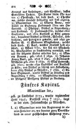 Fuenftes Kapitul, Maximilian Ite