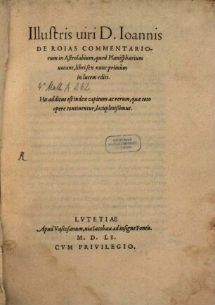 Commentariorum in Astrolabium libri sex