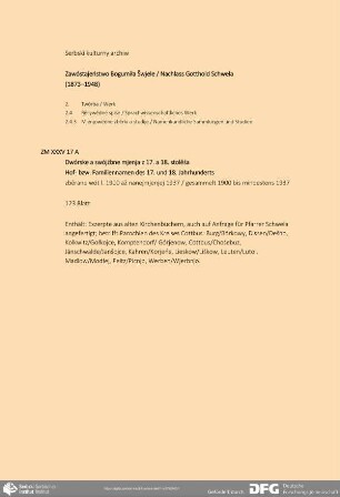 Hof- bzw. Familiennamen des 17. und 18. Jahrhunderts
