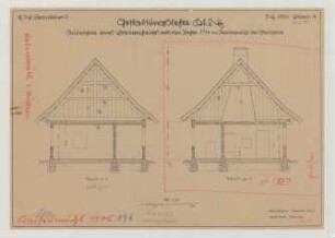 Kaisermühl (Kreis Lebus): [Hof Zachert]. [Wohnhaus] (Schnitte)