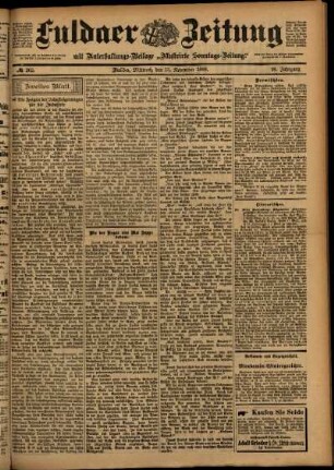 Zweite Ausgabe vom Mittwoch, den 15. November 1899.
