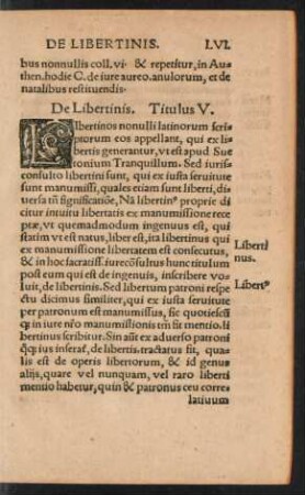 De Libertinis. Titulus V.
