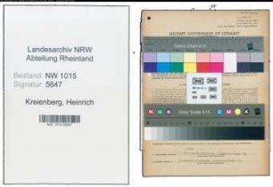 Entnazifizierung Heinrich Kreienberg , geb. 16.05.1909 (Schuhmacher)