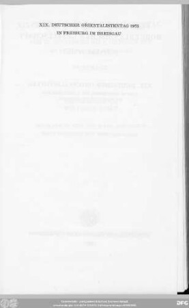 Supplement III, 1: XIX. Deutscher Orientalistentag (1975): Zeitschrift der Deutschen Morgenländischen Gesellschaft : ZDMG
