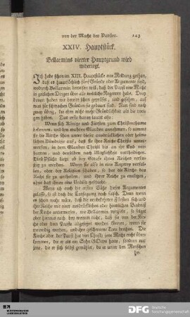 XXIV. Hauptstück. Bellarmins vierter Hauptgrund wird widerlegt.