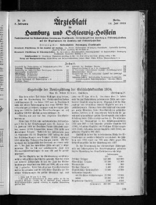 Ergebnisse der Reichszählung der Geschlechtskranken 1934