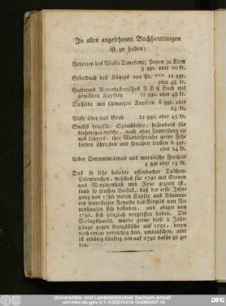 In allen angesehenen Buchhandlungen ist zu haben: