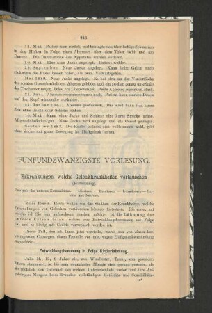 Fünfundzwanzigste Vorlesung.
