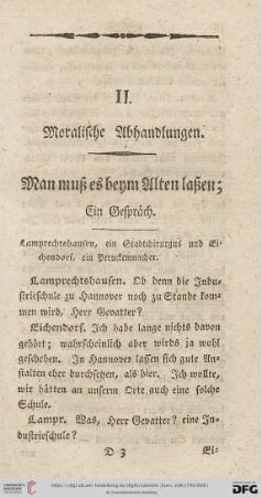 II. Moralische Abhandlungen