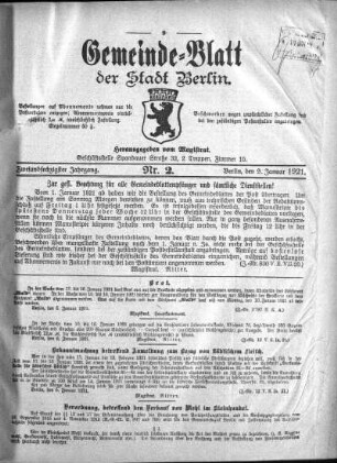 1921,2: Nr. 2, 9. Januar 1921