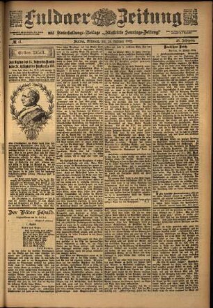 Erste Ausgabe vom Mittwoch, den 19. Februar 1902.