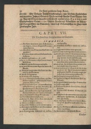 Caput VII. De Electoribus in Genere.