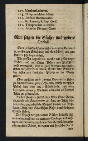 B1v-B4v, Nun folgen die Bücher und andere Curiosa