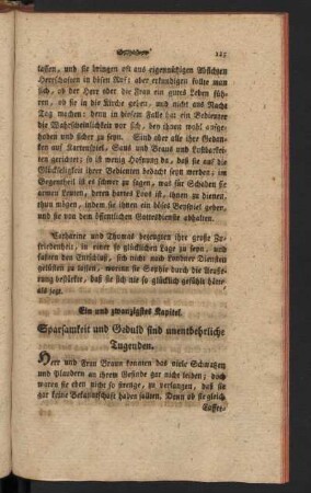 Ein und zwanzigstes Kapitel. Sparsamkeit und Geduld sind unentbehrliche Tugenden