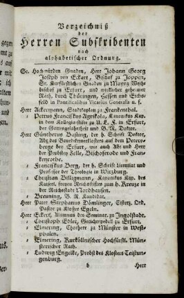 Verzeichniß der Herren Subskribenten[...]