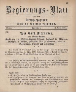 Nr. 7 : 13. April 1871