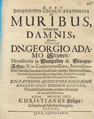 Disquisitio Legalis Academica De Muribus, eorumque Damnis