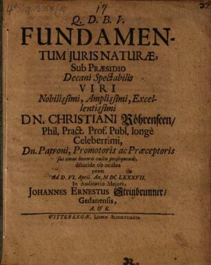 Fundamentum Juris Naturae