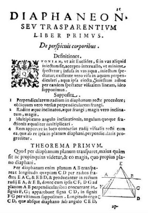 Liber Primus. De perspicuis corporibus.