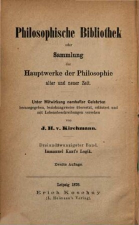 Logik : Ein Handbuch zu Vorlesungen
