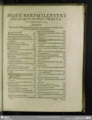 Index Rerum Illustriorum Quae In Hoc Tractatu Continentur