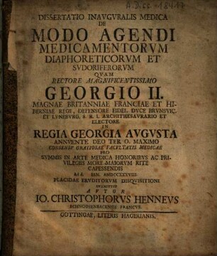 Dissertatio inavguralis medica de modo agendi medicamentorvm diaphoreticorvm et svdoriferorvm
