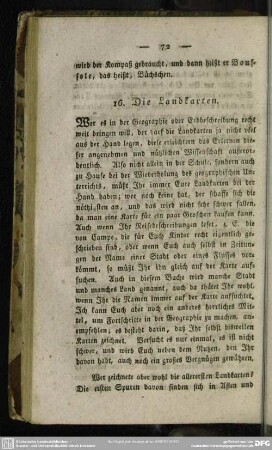 16. Die Landkarten